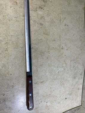Vintage Stainless Steel Slicing Knife Made in Japan Wood Handle